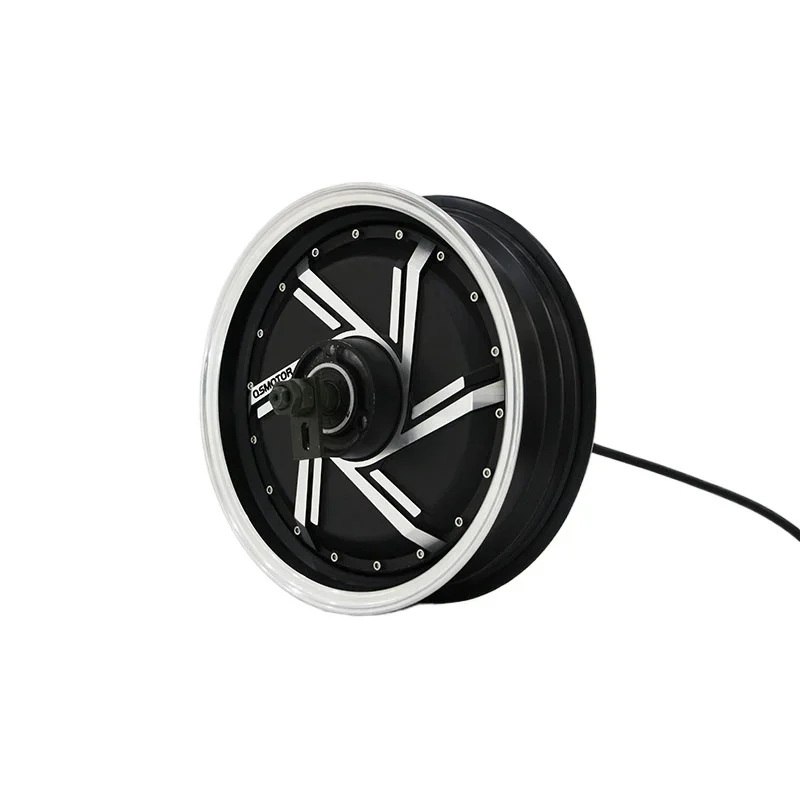 13 Inch Pancake Hub Motor 3000W/4000W/6000W/8000W,48V,60V&72V,40H-50H Magnet,200mm Fork,Disc Brake for E-Motorcycle Trike