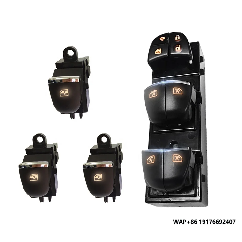 Car Window Button forNissan X-trail T32 Serena C26 C27 Four Windows Chrome Strip LED Control Glass Lifting Switch