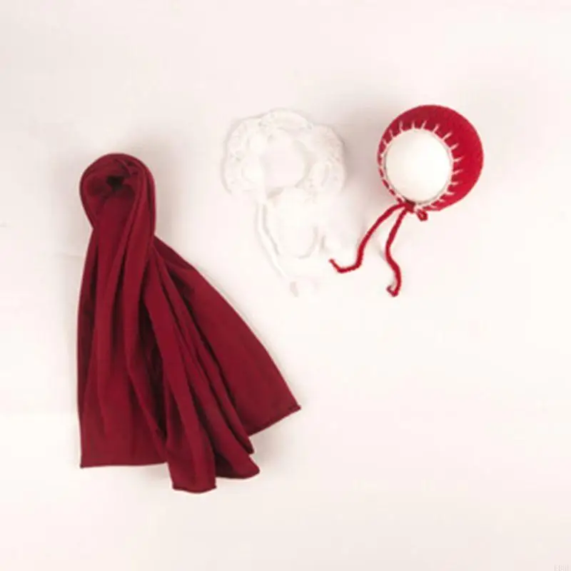 

E06f новорожденный фотосъемка реквизита для детской рождественской шляпы вязание крючком для детей наряды одеяло детское фото