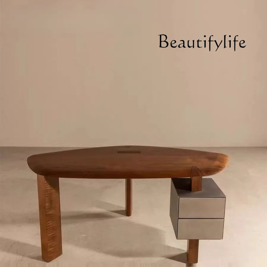 

Nordic light luxury modern designer hotel creative solid wood restaurant dining table combination home living room leisure table