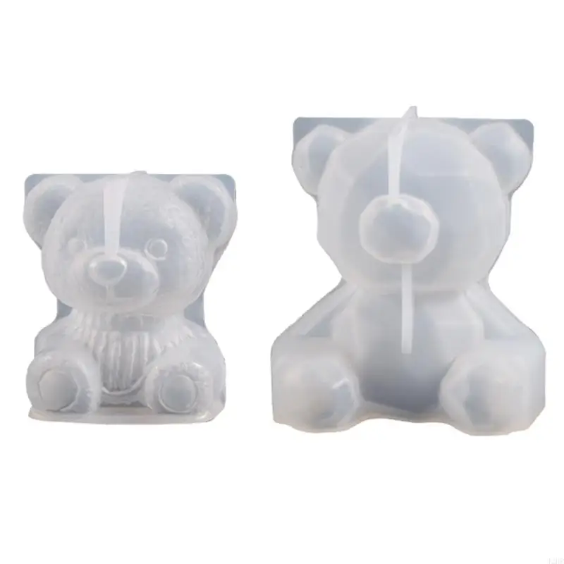 J2HB 3d Geometry Bear Resin Mold Bear Mold Animal Gypsum Clay Mold