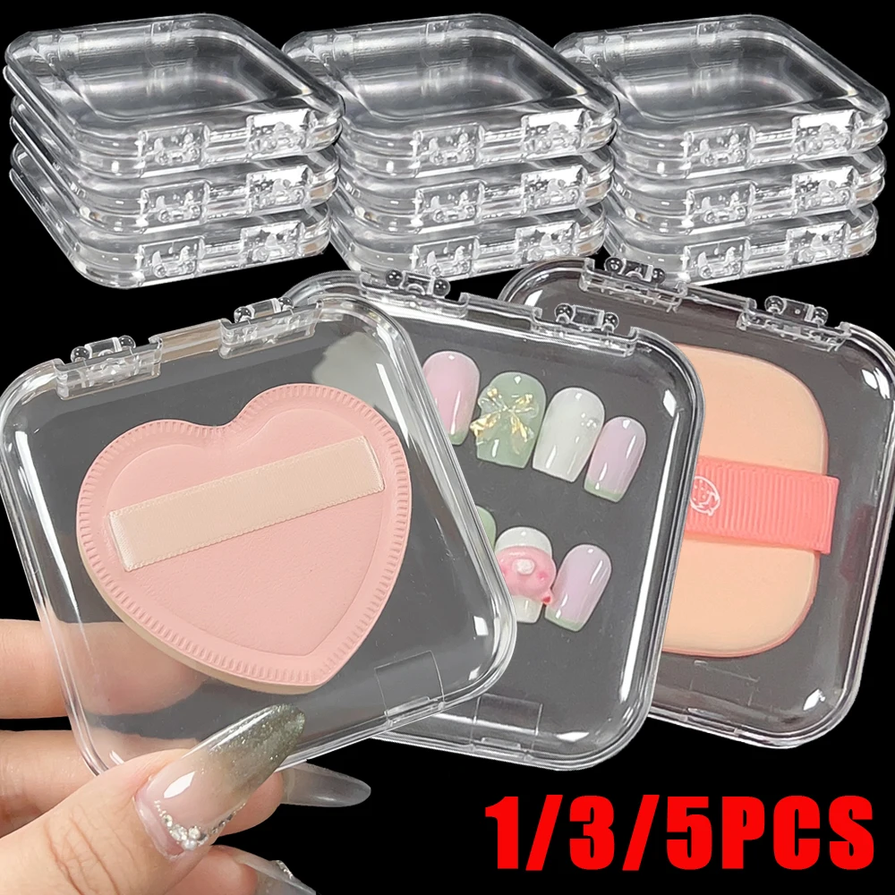 Przezroczysty pudełko do suszenia pudru Wodoodporny, pyłoszczelny futerał do przechowywania gąbek do makijażu Przenośny uchwyt na kosmetyki Narzędzia