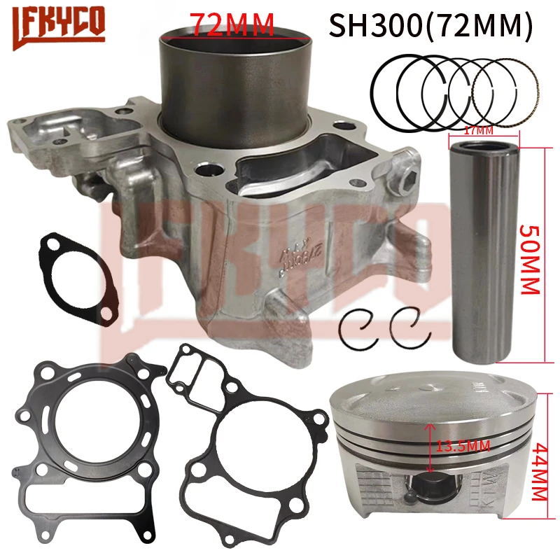 300cc 72mm Motorcycle Cylinder Kit for Honda FORZA 300 NSS300 2013-2020 SH300i 2007- 2019 NF02 12100-KTW-901 Engine Piston Parts