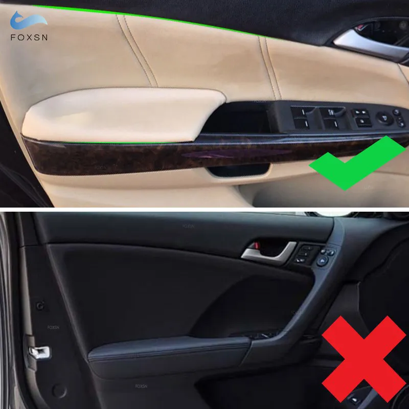 Microfiber Leather Car Door Panel Cover Interior Door Armrest Sticker Trim For Honda Accord 8th Sedan 2008 2009 2010 2011 2012