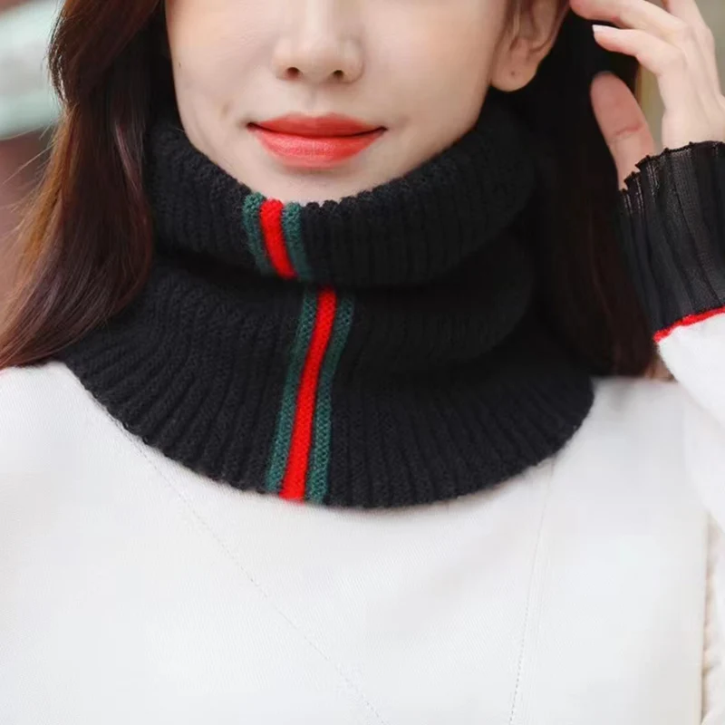 

Winter Fashion Knitted Scarf Turtleneck Collar Women Ring Knitted Fake Collar Detachable Scarf Windproof Clothes Accessory
