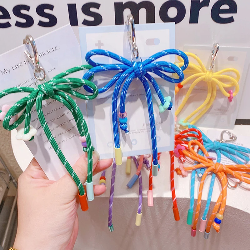 

Colorful Nylon Braided Rope Creative Design Flower Keychain Personality Fashion Pendant