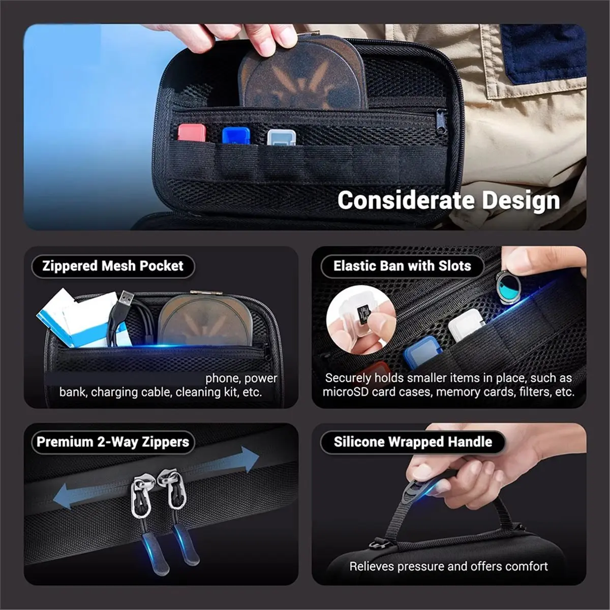 2026 New Hard Shell for 3 Case Portable EVA Protective Bag Shockproof Storage Carry Travel Case