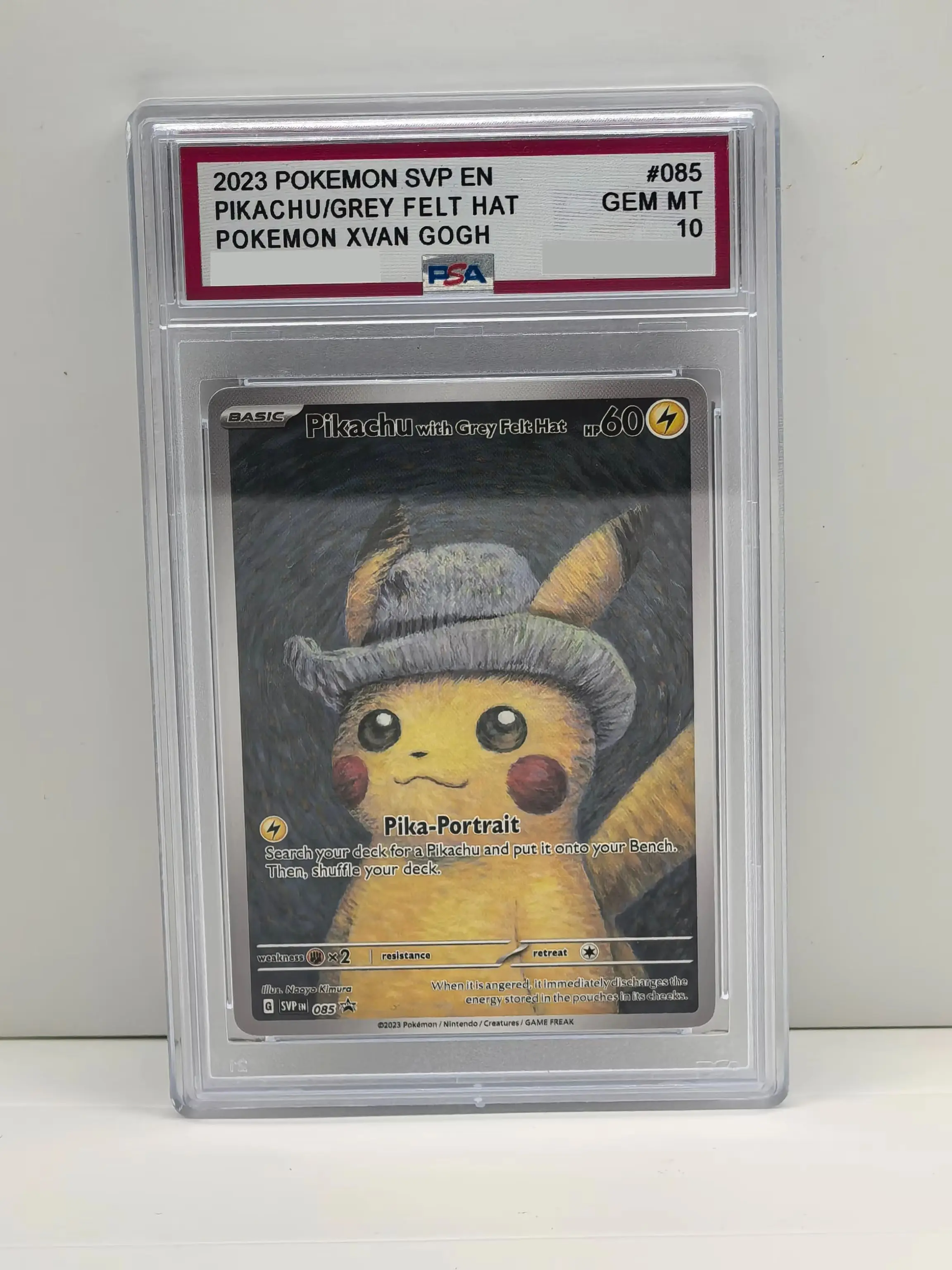 PTCG 2023 Van Gogh Museum Grauer Hut Pikachu Custom Art Karte Premium Replik Sammlung Geschenk Tolles Geschenk für Pikachu-Fans
