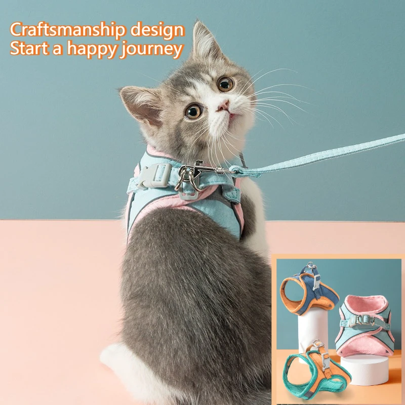 

Lovely Small Pet Vest Chest Strap Dog Leash Traction Rope Walking Dog Cat Vest Harness Poodle Collar Leash Dog Accessories