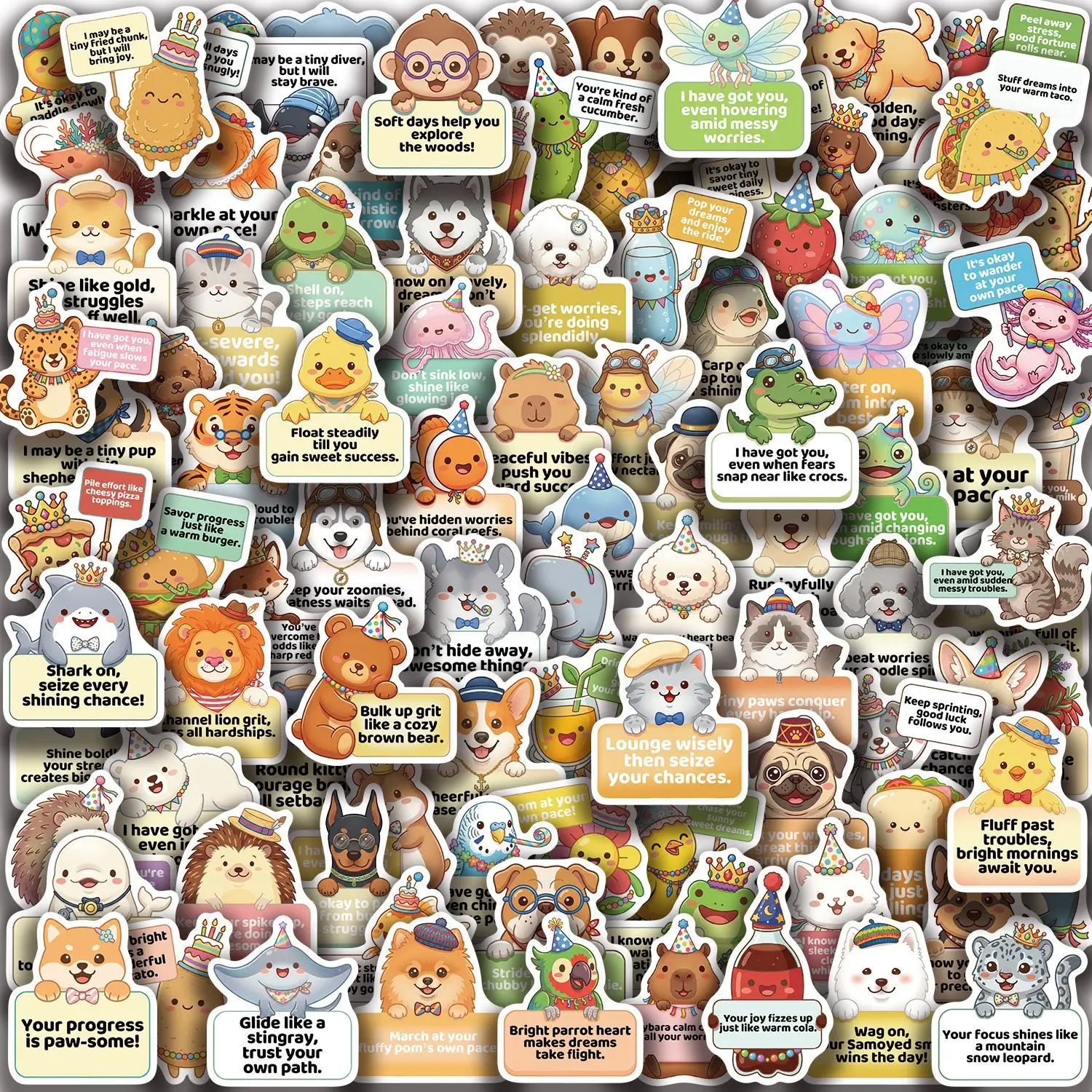 50/100PCS  Small Animals Stickers Graffiti for Phone DIY Decorative Water Bottle Phone Fridge Scrapbooking Waterproof Sticker