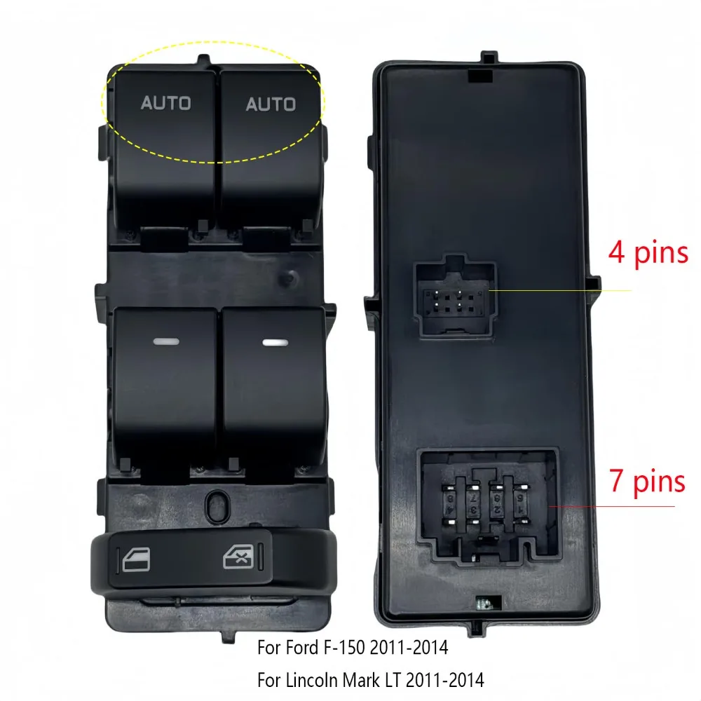 Car Accessories for Ford F-150 Lincoln Mark LT 2011 2012 2013 2014 Driver Side Electric Power Master Window Switch Lifter Button