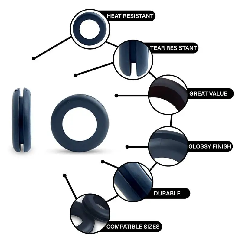 10/50 peças anéis de borracha de proteção dupla face m3/m4/m5/m6/m8/m10/m12/m16/m20 junta de borracha para proteger fio
