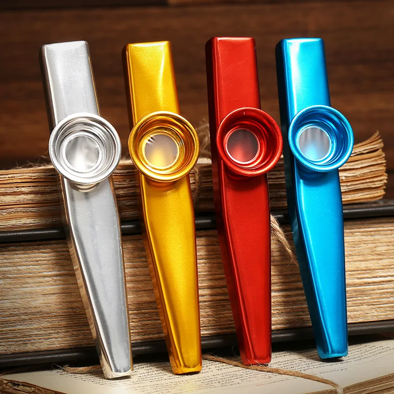 Kazoo de Metal ligero portátil para principiantes, instrumento de flauta, amantes de la música, instrumento de viento de madera, diseño Simple,