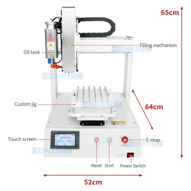 ZONESUN Automatische Kartuschenfüllmaschine, Wagenfüller, Tischöl, Flüssigkeit, Verpackungsausrüstung ZS-EL221