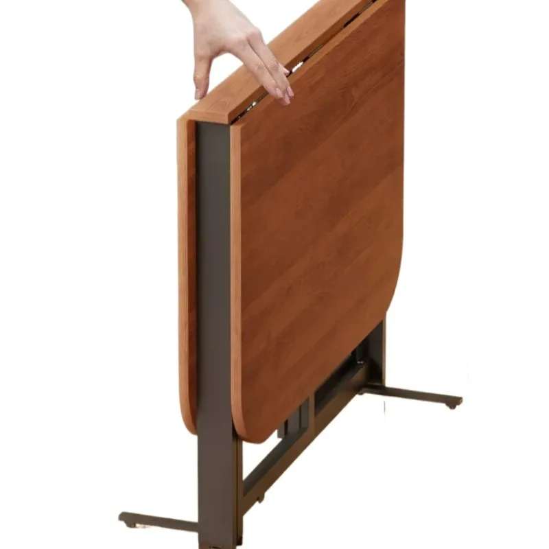 Mid Century Modern Foldable Dining Table For Small Apartment No Installation Required Ultra Thin Space Saving Desk With Bench