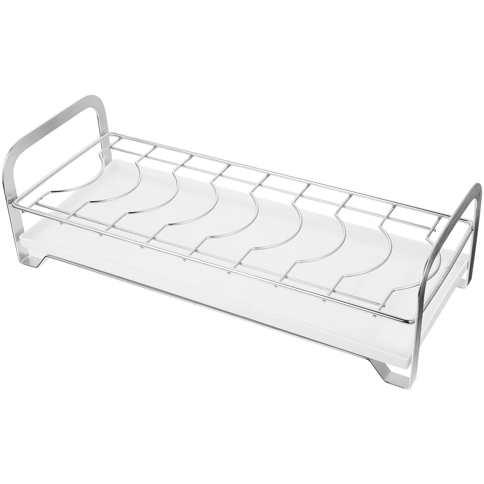 

1 set Stainless Steel Kitchen Sink Dish Rack Drying Storage Organizer with Drainboard for Bowls Plates Cutlery