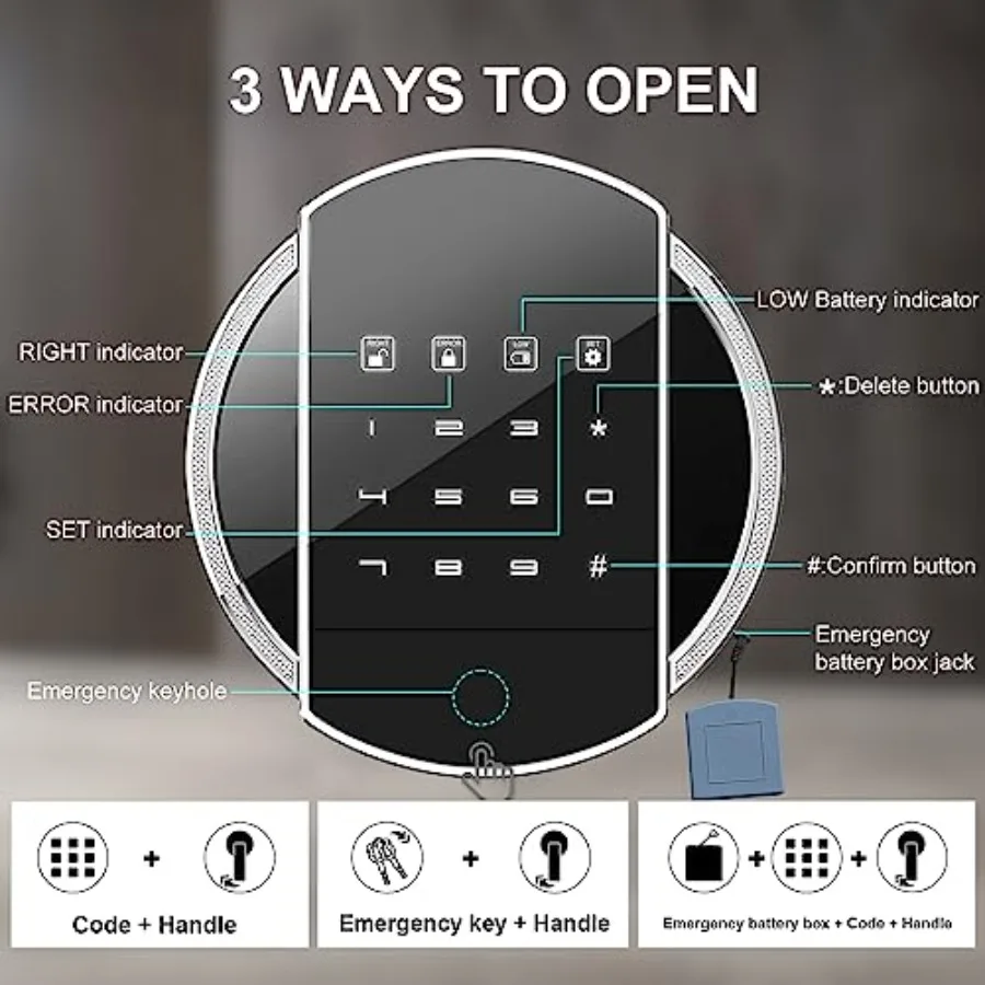 4-5 Gun Safe Gun safes for Home Rifle and Pistols Quick Access Rifle Safes for Shotguns Gun Cabinets with Adjustable Racks Larg