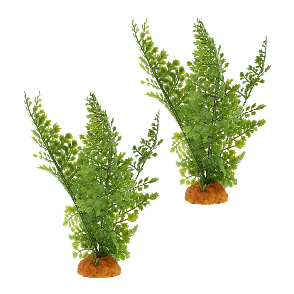 

2 Pcs Fake Plants Artificial Decoration Reptile Cage for Terrarium Decorate Realistic Aquarium Green Pets Lizard