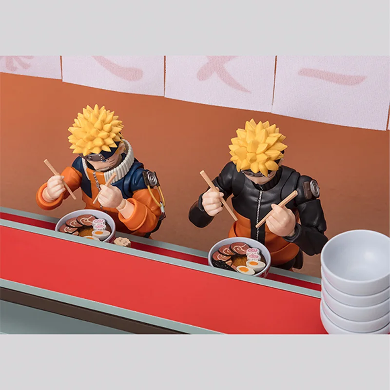 Bandai Original S.H.Figuarts SHF NARUTO NARUTO CHIRAKU RAMEN SET Anime Action Figure Finished Model Kit Toy Gift for Children