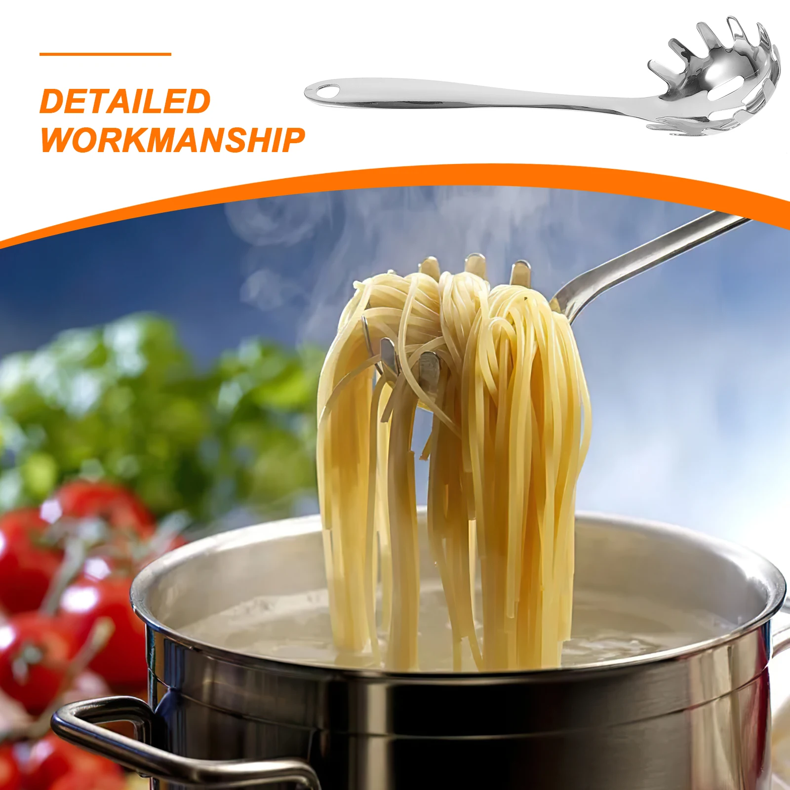 

Stainless Steel Noodle Strainer Kitchen Colander Rust Resistant Lightweight Home Kitchen Utensils Pasta Spoon For Eating Noodles