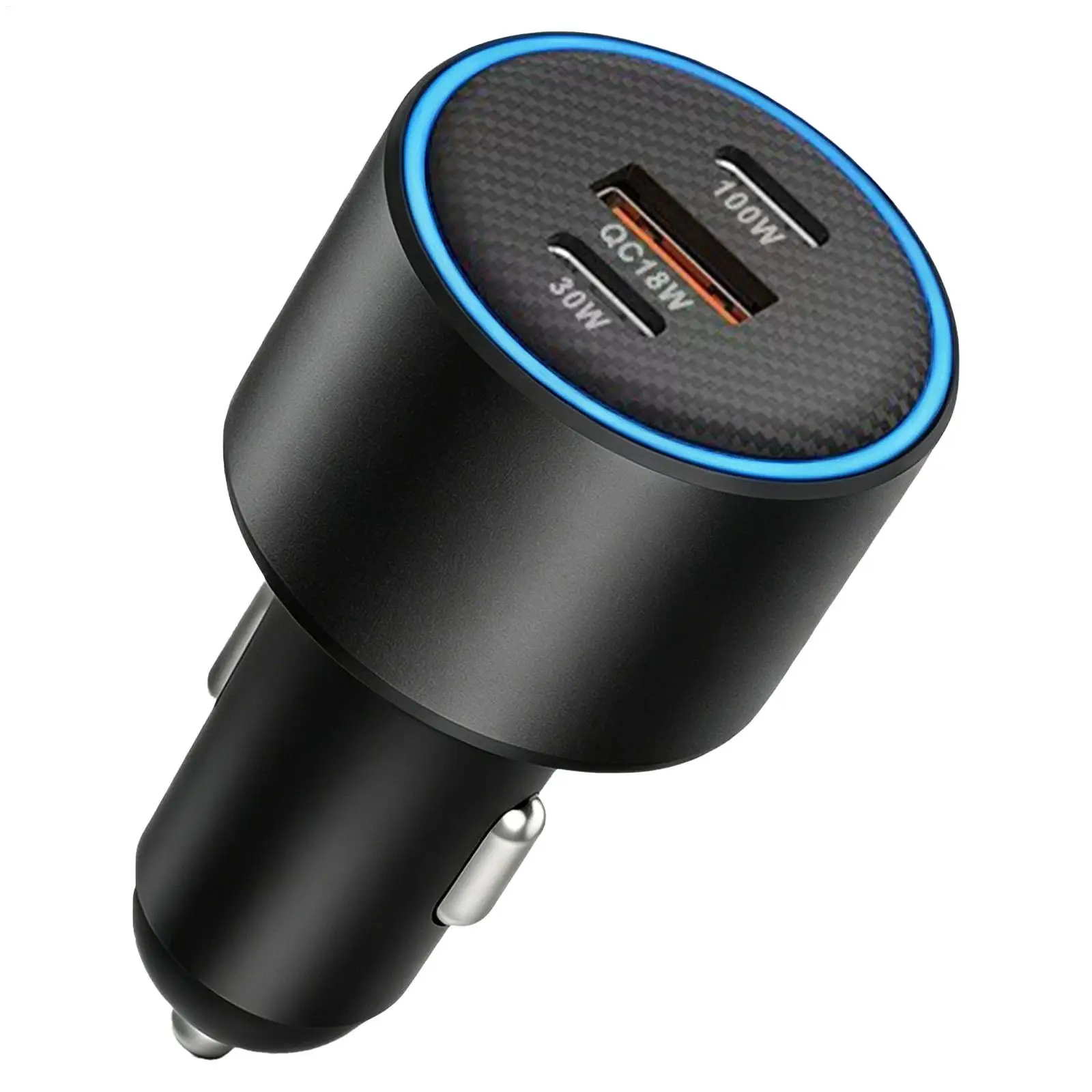 Car Charger For Cell Phone 130W Smart Safe Portable Fast Charging Car Charger For Smartphones Tablets Laptops Vehicles Trucks