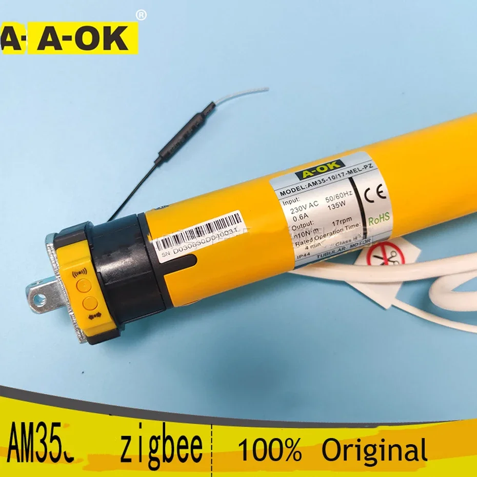 A-OK AM35 10/17 Electronic Tubular Motor RF&Tuya Zigbee/Wifi Control Smart Blinds for 40mm/45mm/47mm/50mm Tube Rolling Shutter