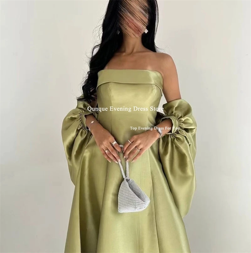 Qunque Saudi Arabia Prom Dresses A-line Evening Dresses Puff Cape Sleeves Formal Party Gowns Vestidos De Graduación Customized