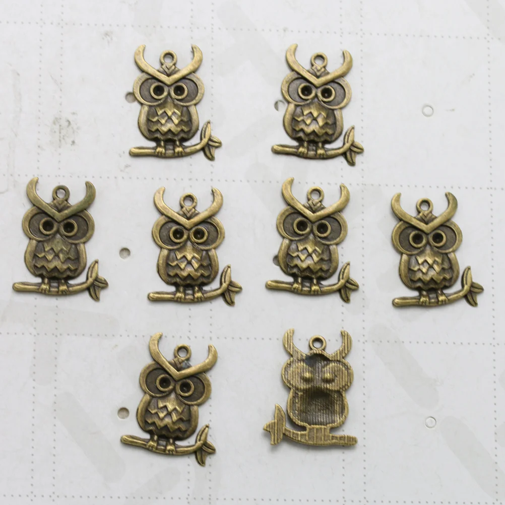 20pcs Alloy Owl Shape Pendants Charms DIY Jewelry Making Accessory for Necklace Bracelet (Bronze) alloy pendant charm