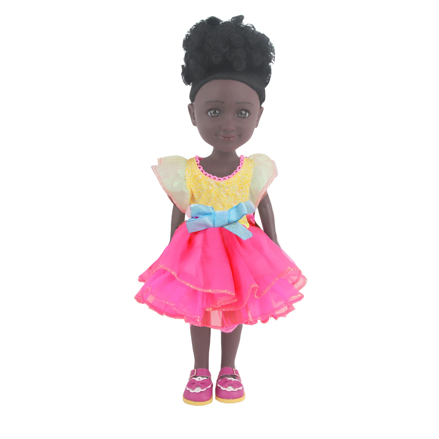 Cute 14" American Doll Clothes 4 Styles Pink Purple Princess Outfits + 3 Pairs 5CM Bow Shoes For 30-35cm Girl Nancy Girl Dolls