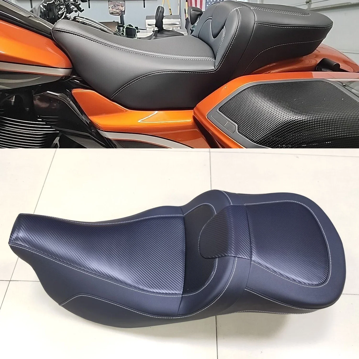 

Мотоциклетное удлиненное сиденье из синтетической кожи для Harley 2009-2023 CVO Electra Street Road Glide King Ultra Limited