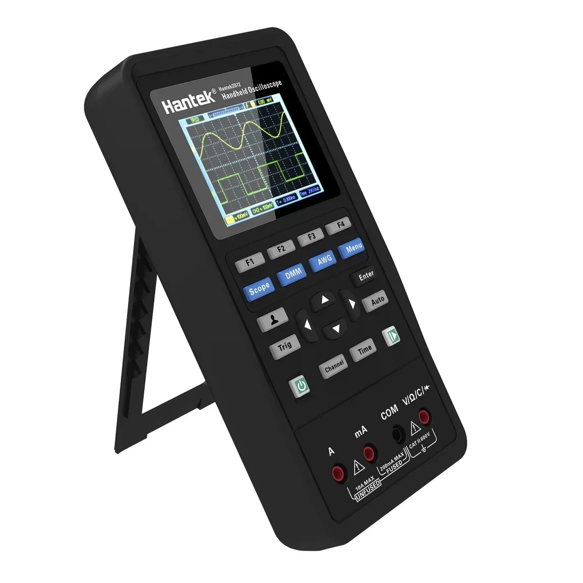 Hantek 2D72 Handheld Oscilloscope | 70MHz 250MSa/s 12‑Bit | 2‑Channel + Waveform Generator + Multimeter
