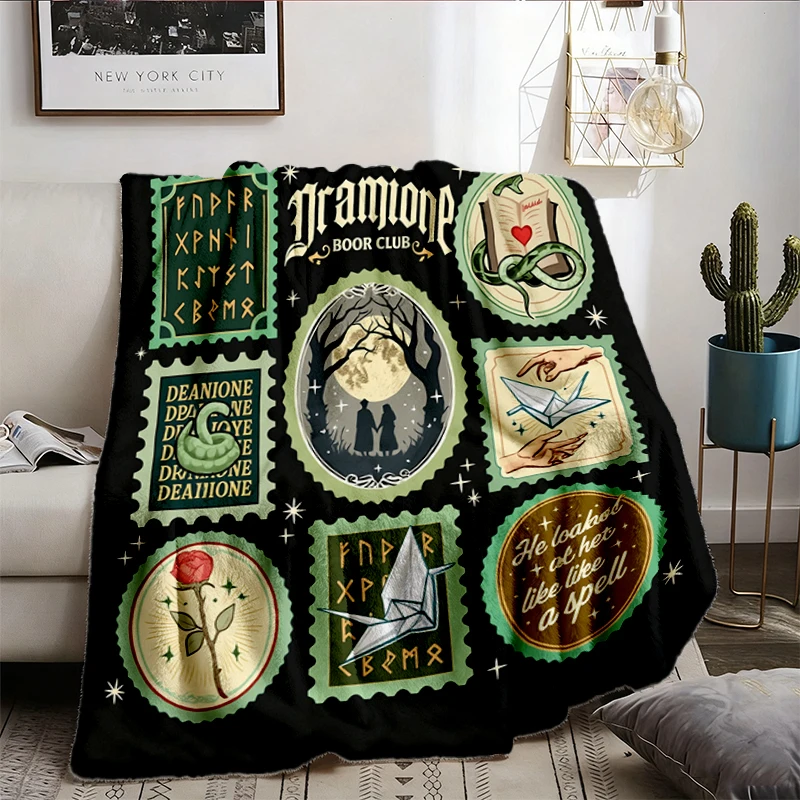 Subtle Dramione Book Club Flannel Blanket, Dramione Manacled Merch, Enemies To Lovers Book Flannel Throw Cozy Blanket