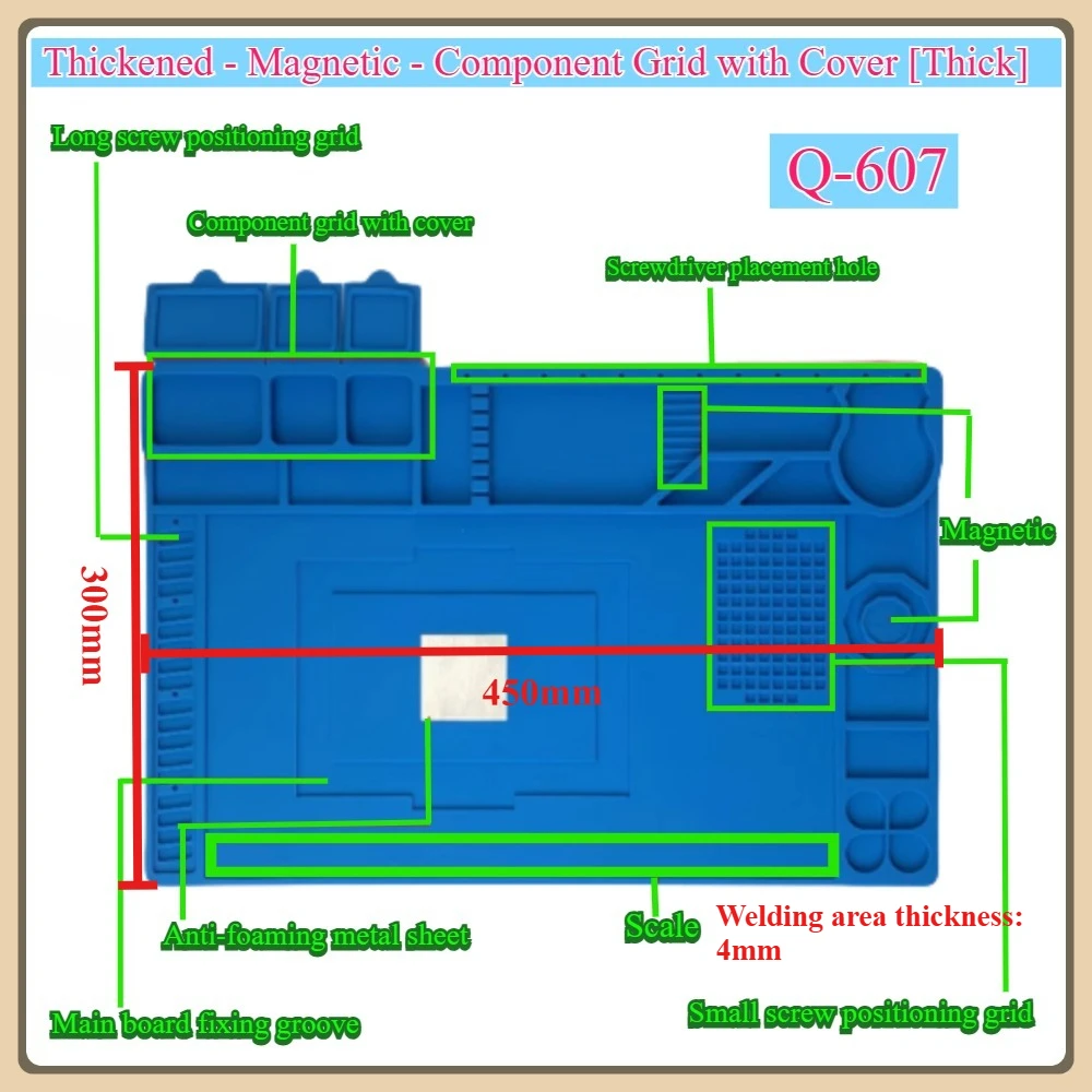 

High temperature resistant maintenance workbench insulation pad, mobile phone maintenance soldering iron silicone pad