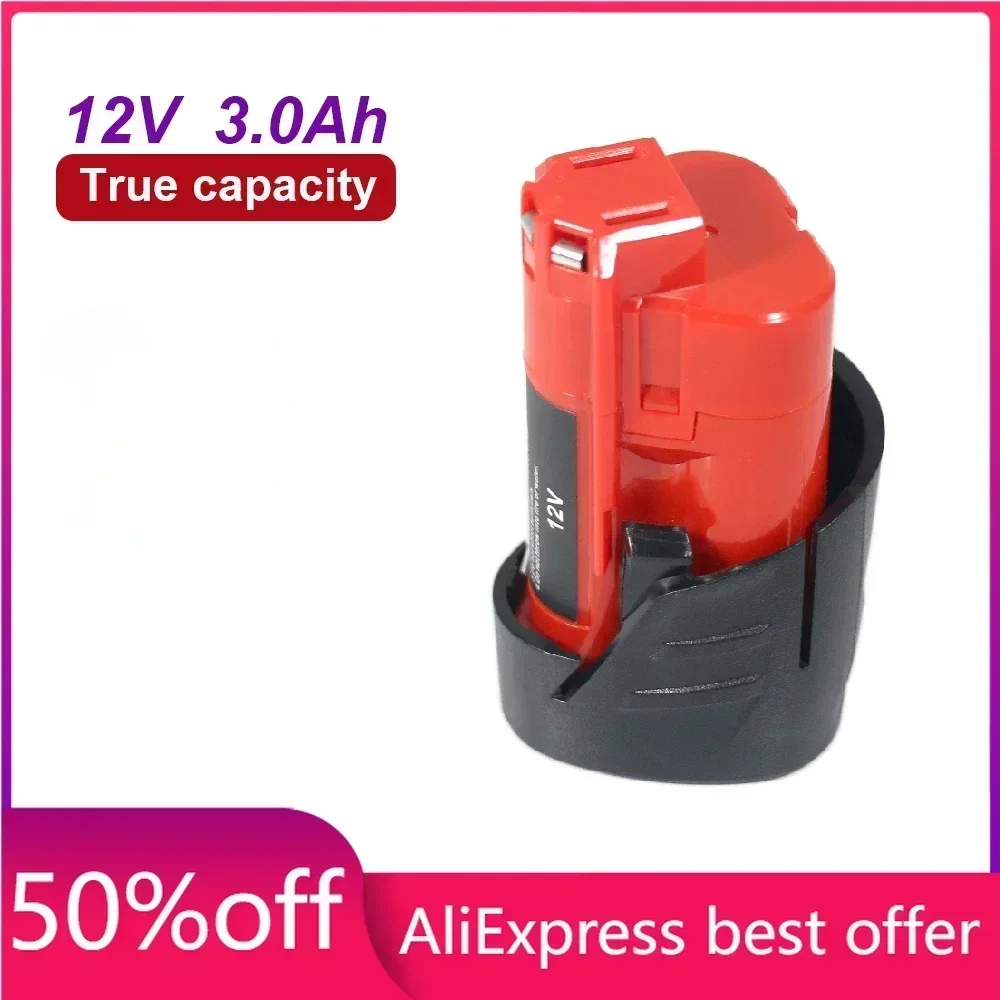 Big promotionFor Milwaukee M12 Rechargeable Battery 3.0Ah/6.0Ah  For 12V Cordless Tools 48-11-2402 4