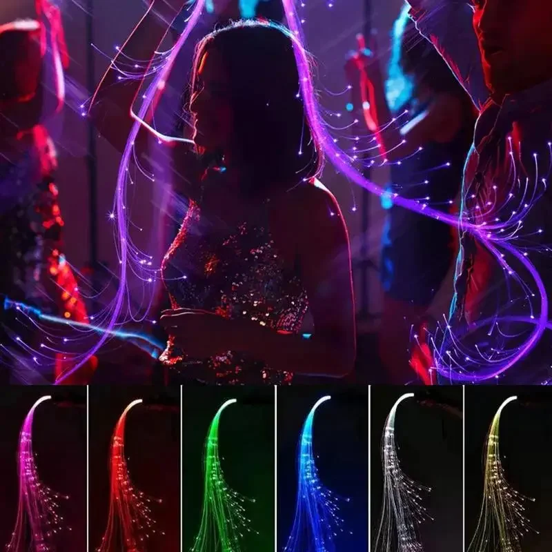LED Fiber Optic Whip USB Rechargeable Optical Hand Rope Pixel Light-up Whip Flow Toy Dance Party Lighting Show For Party 2024