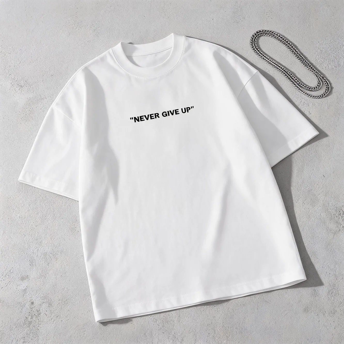 Mens Clothes Motivational Quote Text Print White TShirt, Unisex Casual Crew Neck Tshirt, Plus Size Men's Clothing 5XL, Lightweight 220gsm Knit Fabric, Machine Washable, For Spring/Summer/Fall/Christmas/Valentine's Day/Father's Day