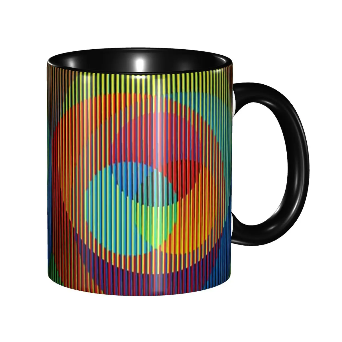 

DIY Carlos Cruz Diez Kinetic And Optical Art Ceramic Mug Custom Coffee Cup Creative Present