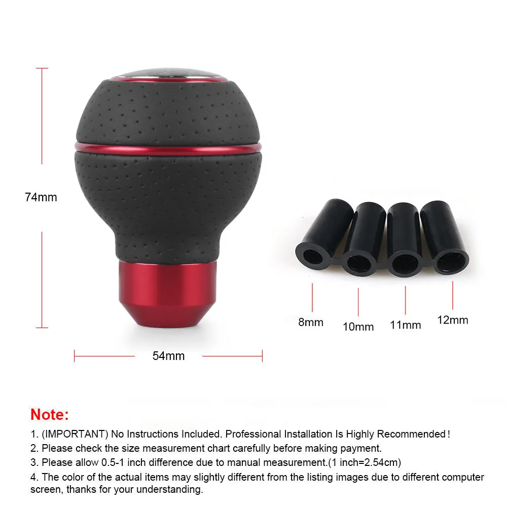 Universal Leather＆Aluminium Car Gear Shift Knob 5 Speed For M8 M10 M11 M12 Shift Lever Gear Level Knob Shift Head