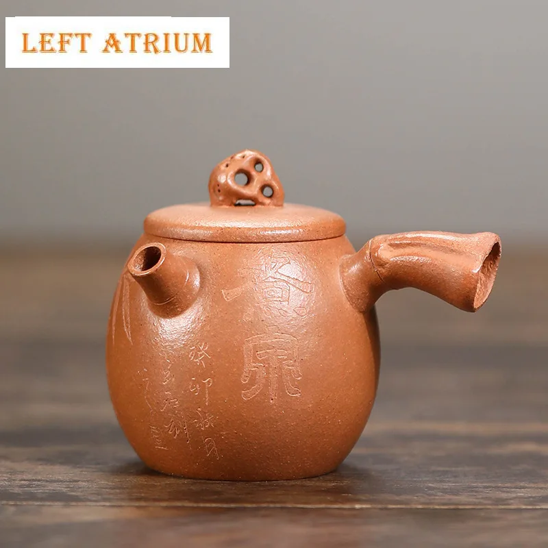 

Высококачественный чайник Исин из фиолетовой глины, 110 мл, ручная работа, боковая ручка, чайник Тан Ю, классический чайник для красоты, китайская чайная посуда Zisha, подарок