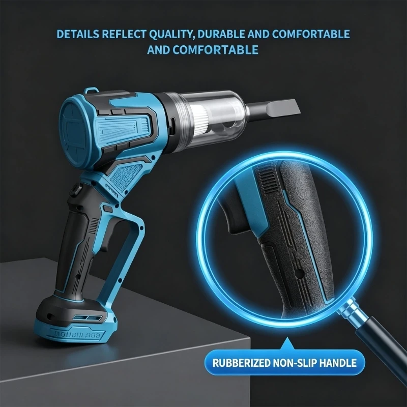 Blower Vacuum Bare Tool with 21V Motor, 6 Output Levels, and Integrated Grip for Yard Debris, Vehicle Interiors, high quality