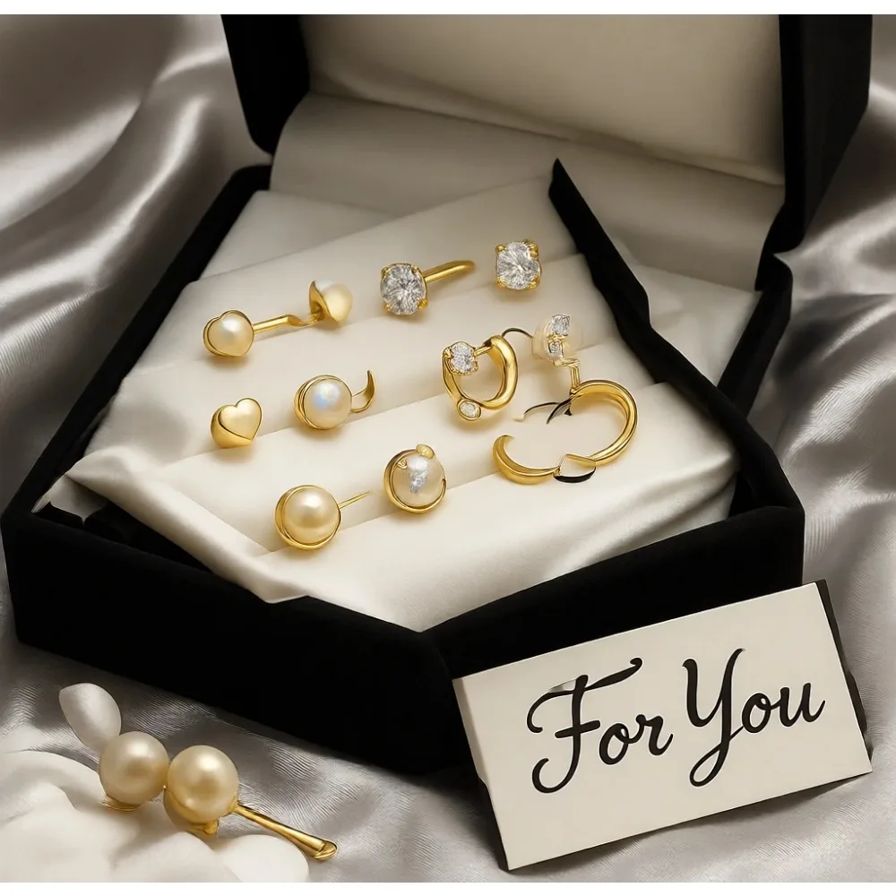 

Набор маленьких золотых сережек-хаггисов, гипоаллергенные серьги-гвоздики для хряща, с плоской застежкой, для нескольких проколов, подарок