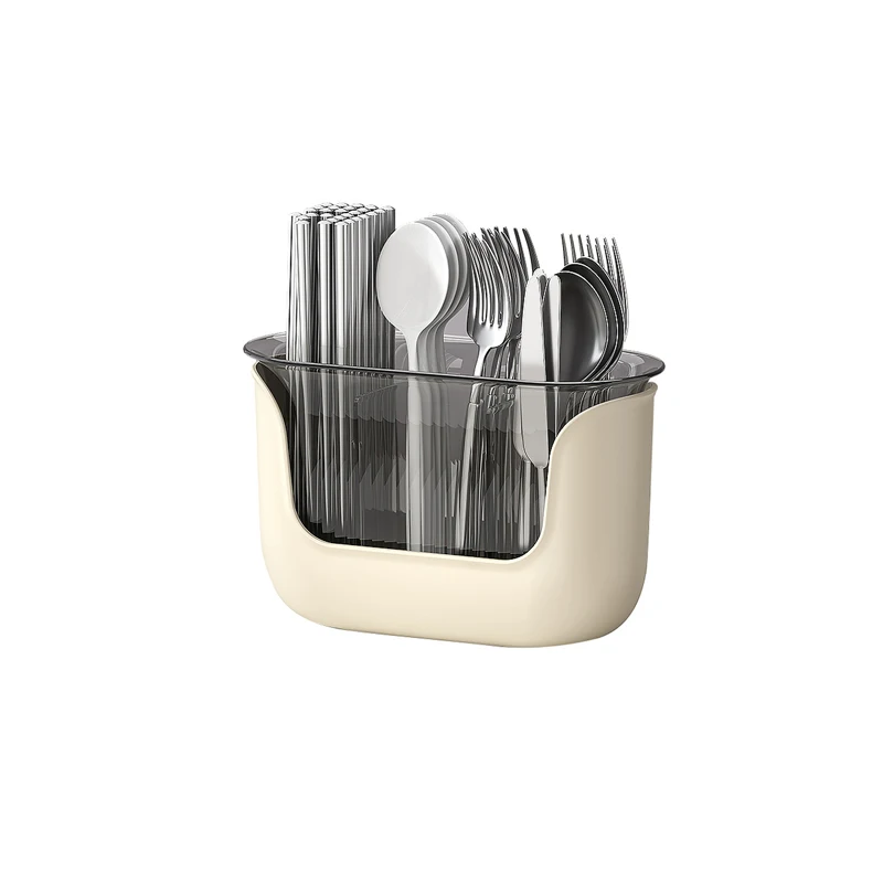 حامل أدوات المائدة المطبخ متعدد الوظائف مع مساحة تخزين للصرف، منظم أدوات المائدة مكون من 3 أقسام، ملحقات المطبخ المنزلية #5