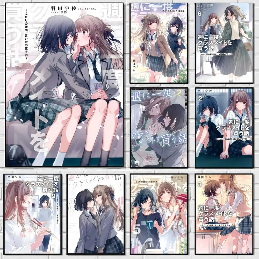 Light Novel I Buy My Classmate Once a Week Poster Self-adhesive Art Waterproof Paper Sticker Coffee House Bar Room Wall Decor