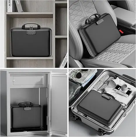 Fireproof Waterproof Document Bag Portable Hard Case for Certificates Passports Gun Safe view 4