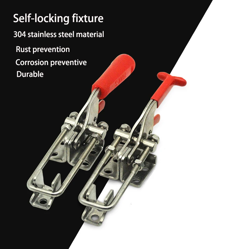 304 Stainless Steel  Fixture Lock Buckle Box Buckle Clamp Clamping Tool Quick Press Door Bolt Self-locking
