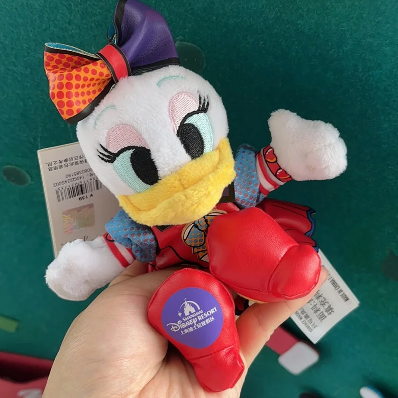 Anime Shanghai Disneyland Color-Fest A Street Party Series Donald Duck Daisy Fluffy Plush Keychain Boy and Girl Holiday Gifts