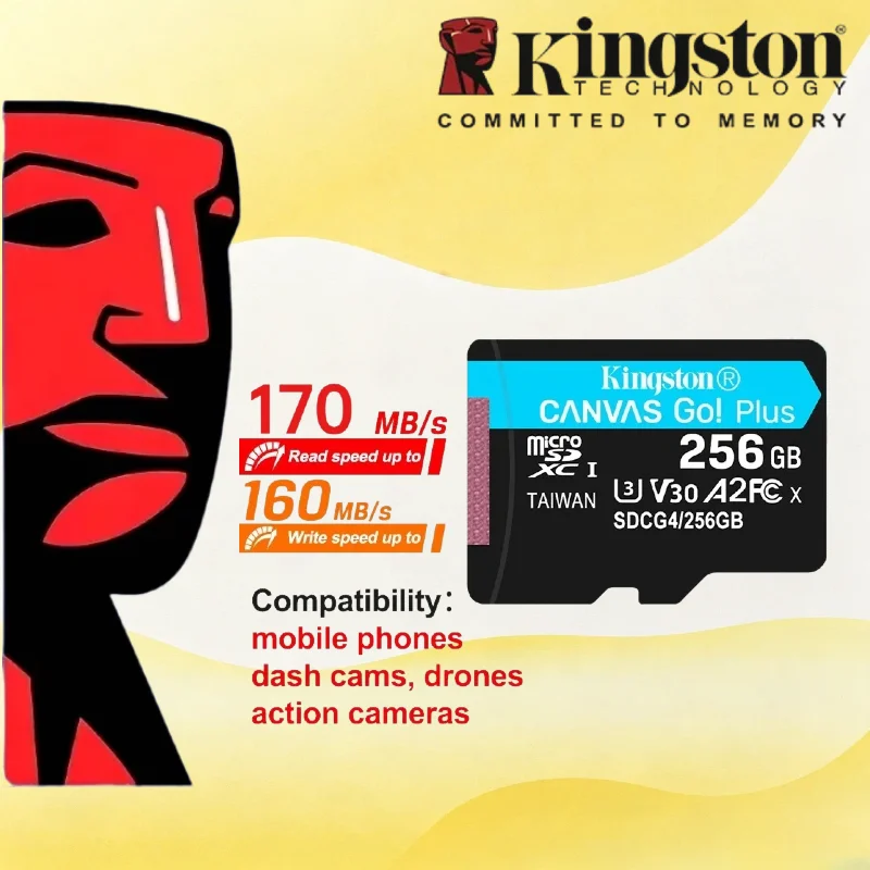 Kingston 64GB 128GB 256GB 512GB Canvas Go Plus TF Card U3 V30 Micro SD Flash Card Max 170MB/s Read For Smartphone