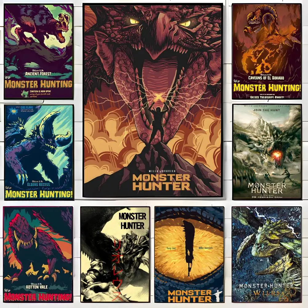 Action Game M-Monster Hunter Poster Wall Art Print Decorative Mural Home Decor Gift Unframed