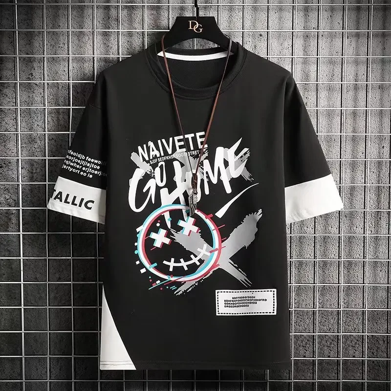 

Pop Summer Men's T Shirts Fashion Harajuku Printing Short Sleeve Tops Tee Men Casual Men Clothing Japan Streetwear Trend T Shirt