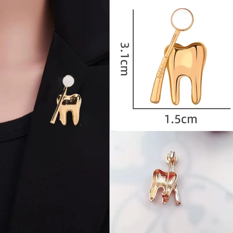 Cartoon Teeth Shape Brooches Enamel Badge Pins Metal for Lapel Badge Backpack Decoration Dentist Nurse Clothes Accessories